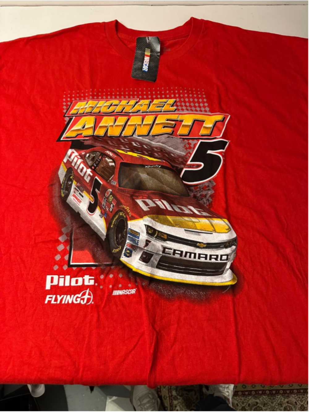 NASCAR Michael Annett T Shirt Mens 2XL Red Pilot Flying J JR Motorsports NWT⁠